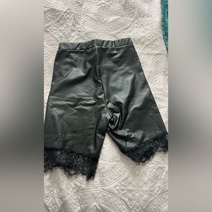 leather shorts with lace size xs new